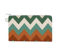 Jubonexis Canvas Wallet Bag,Alternating Stripes Sage Green Beige Pattern Print Coin Purse, Zipper Change Purse,Small Cosmetic Bag