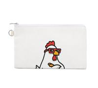 Jubonexis Canvas Wallet Bag,Arms Crossed Chicken Rectangular Sunglasses Print Coin Purse, Zipper Change Purse,Small Cosmetic Bag