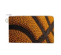 Jubonexis Canvas Wallet Bag,Basketball Texture Orange Black Lines Print Coin Purse, Zipper Change Purse,Small Cosmetic Bag