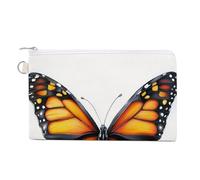 Jubonexis Canvas Wallet Bag,Beautiful Butterfly Orange and Black Wing Print Coin Purse, Zipper Change Purse,Small Cosmetic Bag