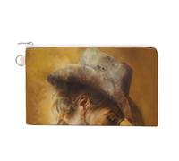 Jubonexis Canvas Wallet Bag,Beautiful Cowgirl Western Art Print Coin Purse, Zipper Change Purse,Small Cosmetic Bag