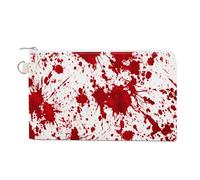 Jubonexis Canvas Wallet Bag,Blood Splatter Print Coin Purse, Zipper Change Purse,Small Cosmetic Bag