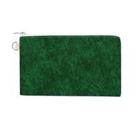 Jubonexis Canvas Wallet Bag,Felt Texture Emerald Green Print Coin Purse, Zipper Change Purse,Small Cosmetic Bag