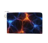 Jubonexis Canvas Wallet Bag,Glowing Trails Abstract Web Fire Tones Print Coin Purse, Zipper Change Purse,Small Cosmetic Bag