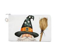 Jubonexis Canvas Wallet Bag,GNOME Pumpkin Black CAT Print Coin Purse, Zipper Change Purse,Small Cosmetic Bag