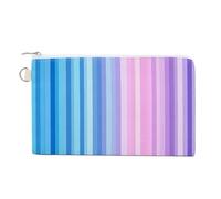 Jubonexis Canvas Wallet Bag,Gradient Light Blue Purple Pink Print Coin Purse, Zipper Change Purse,Small Cosmetic Bag