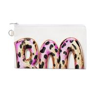 Jubonexis Canvas Wallet Bag,Halloween Word Boo Leopard Print Print Coin Purse, Zipper Change Purse,Small Cosmetic Bag