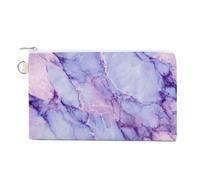 Jubonexis Canvas Wallet Bag,Neon Lilac Gold White Color Luxury Marble Print Coin Purse, Zipper Change Purse,Small Cosmetic Bag