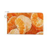 Jubonexis Canvas Wallet Bag,Orange Segments Watercolor Print Coin Purse, Zipper Change Purse,Small Cosmetic Bag