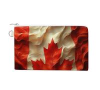 Jubonexis Canvas Wallet Bag,Realistic Canadian Flag Print Coin Purse, Zipper Change Purse,Small Cosmetic Bag