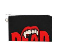 Jubonexis Canvas Wallet Bag,Red Devil Mouth Eating The Word Dead Print Coin Purse, Zipper Change Purse,Small Cosmetic Bag