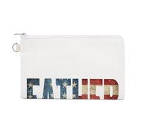 Jubonexis Canvas Wallet Bag,Rustic Word Father American Flag Pattern Print Coin Purse, Zipper Change Purse,Small Cosmetic Bag