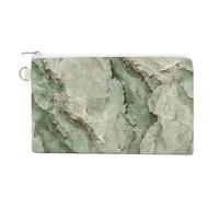 Jubonexis Canvas Wallet Bag,Sage Green Color Luxury Marble Print Coin Purse, Zipper Change Purse,Small Cosmetic Bag