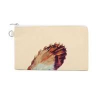 Jubonexis Canvas Wallet Bag,Shell with A Shiny Pearl Inside Print Coin Purse, Zipper Change Purse,Small Cosmetic Bag