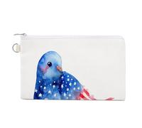 Jubonexis Canvas Wallet Bag,Simple Whimsical Dove Patriotic Watercolor Print Coin Purse, Zipper Change Purse,Small Cosmetic Bag