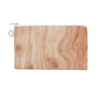 Jubonexis Canvas Wallet Bag,Smooth Polished Maple Wood Grain Print Coin Purse, Zipper Change Purse,Small Cosmetic Bag