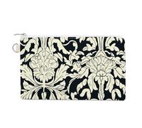 Jubonexis Canvas Wallet Bag,Soft Colors Retro Flower Pattern Print Coin Purse, Zipper Change Purse,Small Cosmetic Bag