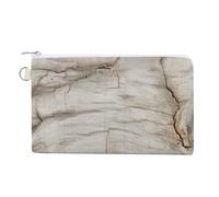Jubonexis Canvas Wallet Bag,Spalted Wood Print Coin Purse, Zipper Change Purse,Small Cosmetic Bag