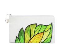 Jubonexis Canvas Wallet Bag,Stained Glass A Large Leaf Print Coin Purse, Zipper Change Purse,Small Cosmetic Bag