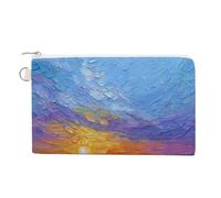 Jubonexis Canvas Wallet Bag,Sunrise Over A Mountain Print Coin Purse, Zipper Change Purse,Small Cosmetic Bag