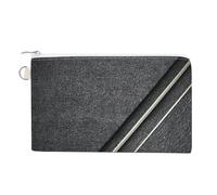 Jubonexis Canvas Wallet Bag,Thin White Lines Geometric Pattern Minimalist Print Coin Purse, Zipper Change Purse,Small Cosmetic Bag
