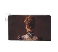 Jubonexis Canvas Wallet Bag,Victorian Lady in Regal Dress Print Coin Purse, Zipper Change Purse,Small Cosmetic Bag