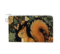 Jubonexis Canvas Wallet Bag,Vintage Squirrel Print Coin Purse, Zipper Change Purse,Small Cosmetic Bag
