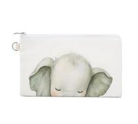 Jubonexis Canvas Wallet Bag,Watercolor Baby Elephant in A Blanket Print Coin Purse, Zipper Change Purse,Small Cosmetic Bag