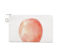 Jubonexis Canvas Wallet Bag,Watercolor Balloon with Ribbon Bow Print Coin Purse, Zipper Change Purse,Small Cosmetic Bag