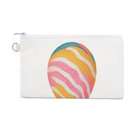 Jubonexis Canvas Wallet Bag,Watercolor Birthday Balloon Print Coin Purse, Zipper Change Purse,Small Cosmetic Bag