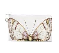 Jubonexis Canvas Wallet Bag,Watercolor Butterfly Print Coin Purse, Zipper Change Purse,Small Cosmetic Bag