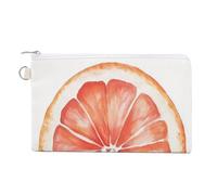 Jubonexis Canvas Wallet Bag,Watercolor Grapefruit Slice Print Coin Purse, Zipper Change Purse,Small Cosmetic Bag