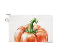 Jubonexis Canvas Wallet Bag,Watercolor Red Bell Pepper Print Coin Purse, Zipper Change Purse,Small Cosmetic Bag