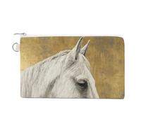 Jubonexis Canvas Wallet Bag,White Horse Fantasy Art Print Coin Purse, Zipper Change Purse,Small Cosmetic Bag