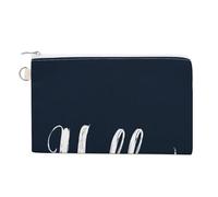 Jubonexis Canvas Wallet Bag,Word Hello on Navy Blue Print Coin Purse, Zipper Change Purse,Small Cosmetic Bag