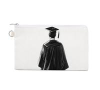 Jubonexis Canvas Wallet Bag,Young College Student Print Coin Purse, Zipper Change Purse,Small Cosmetic Bag