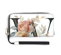 Jubonexis Capital Letter W Colorful Rose PU Leather Clutch Long Bifold Wallet, Coin Purse Credit Pass Case, Durable Card-Holder Money Storage for Women Men