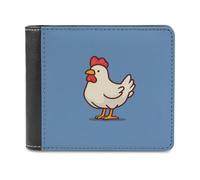 Jubonexis Cartoon Chicken Soft PU Leather Bifold Wallet, Coin Purse Credit Pass Case, Durable Card-Holder Slim Billfold for Men Woman Money Storage