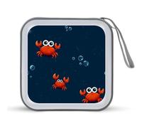 Jubonexis Cartoon Cute Crabs with Big Eyes CD Case DVD Storage Case Portable for Car Home Travel