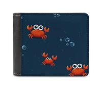 Jubonexis Cartoon Cute Crabs with Big Eyes Soft PU Leather Bifold Wallet, Coin Purse Credit Pass Case, Durable Card-Holder Slim Billfold for Men Woman Money Storage