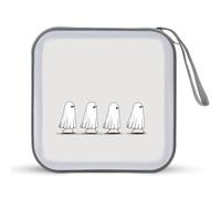 Jubonexis Cartoon Ghosts Walking in A Line CD Case DVD Storage Case Portable for Car Home Travel