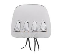Jubonexis Cartoon Ghosts Walking in A Line Printed Car Headrest Cover,2 Pieces, Elastic Comfort Head Rest Cover for Women Men, Universal Fits Most Cars Van SUV Truck, Car Interior Decor Accessories