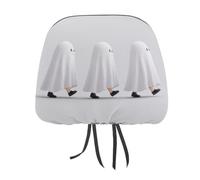 Jubonexis Cartoon Ghosts Walking Printed Car Headrest Cover,2 Pieces, Elastic Comfort Head Rest Cover for Women Men, Universal Fits Most Cars Van SUV Truck, Car Interior Decor Accessories