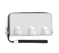 Jubonexis Cartoon Ghosts Walking PU Leather Clutch Long Bifold Wallet, Coin Purse Credit Pass Case, Durable Card-Holder Money Storage for Women Men