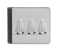 Jubonexis Cartoon Ghosts Walking Soft PU Leather Bifold Wallet, Coin Purse Credit Pass Case, Durable Card-Holder Slim Billfold for Men Woman Money Storage