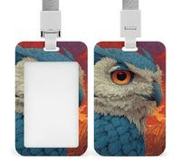 Jubonexis Cartoon Owl ID Badge Holder Retractable Clip Card Holder Card Protector Name Badge Name Tag for Work Office Doctor Nurse