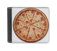 Jubonexis Cheese Pizza Soft PU Leather Bifold Wallet, Coin Purse Credit Pass Case, Durable Card-Holder Slim Billfold for Men Woman Money Storage