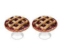 Jubonexis Cherry Pie Round Drawer Cabinet Knobs Handles with Screws,2 Pcs, Drawer Dresser Knob Pulls Decor for Wardrobe Cupboard Home Office Kitchen