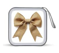 Jubonexis Christmas Bow Wide Burlap Ribbon CD Case DVD Storage Case Portable for Car Home Travel