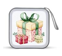 Jubonexis Christmas Present with Green Ribbon CD Case DVD Storage Case Portable for Car Home Travel